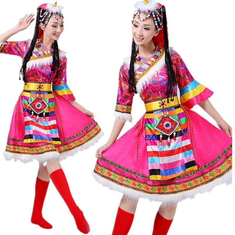 新款藏族舞蹈演出服装女成人民族服 abouthoney民族服装/舞台装