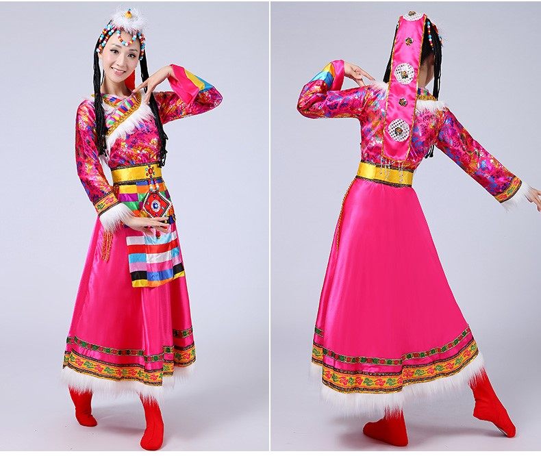 新款藏族舞蹈演出服装女成人民族服 abouthoney民族服装/舞台装