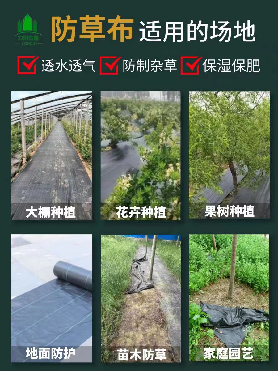 防草布除草布抗老化农用加厚园艺地布果园果树遮草盖草布地膜地钉-图2