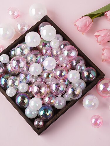 ins网红创意炫彩幻彩泡泡七彩透明球生日蛋糕装饰摆件圣诞球插件 - 图0
