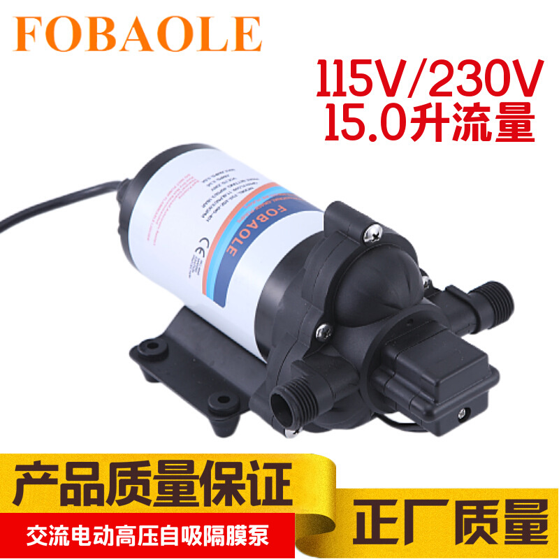 115V230V交流电动隔膜泵压路机清洗泵15升流量自吸洗车喷雾抽水泵 - 图0