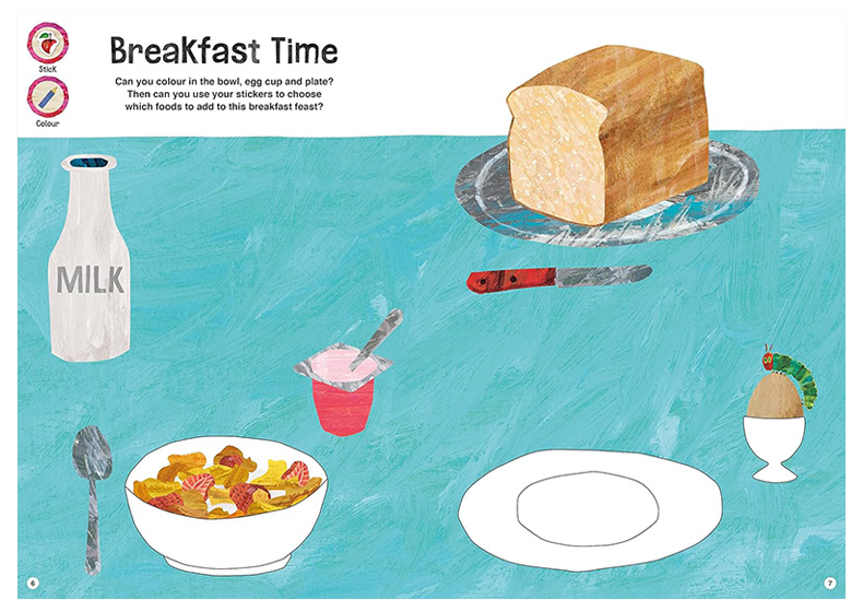 【预售】英文原版 好饿好饿的毛毛虫 盛宴贴纸和图画书 The Very Hungry Caterpillar's Feast Sticker and Colouring Book - 图2