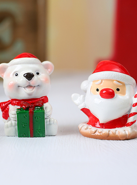 卡通可爱圣诞节迷你桌面摆件树脂