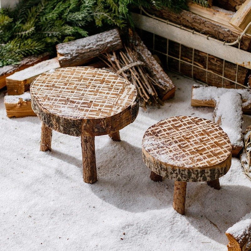 掬涵原木花凳花盆托架支架花盆底托底座托盘创意小花架置物架阳台,淘宝优惠券,粉丝福利购,淘宝优惠卷