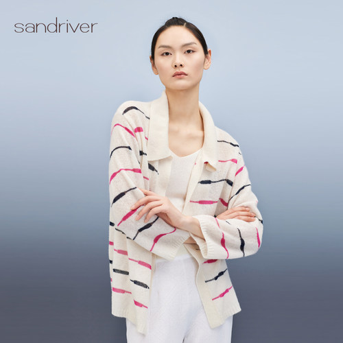 sandriverpolo领彩条女开衫 - 图1