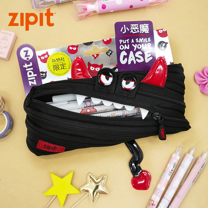 ZIPIT&九木杂物社联名万圣节新款小恶魔拉链笔袋文具袋设计师款创新个性搞怪创意文具