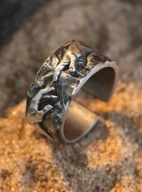 欧美复古上帝之手男士开口戒指