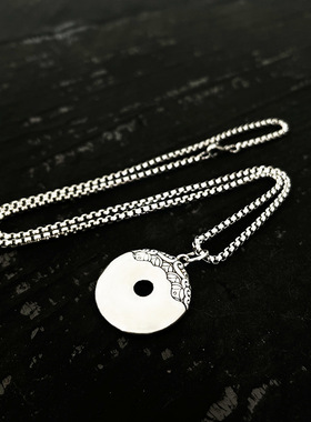 珐琅平安扣貔貅吊坠项链男女潮款中式国潮风复古风双面饕餮纹项坠