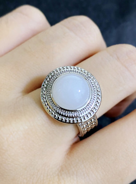 宫廷风白月光猫眼石戒指女小众个性高级感轻奢设计冷淡风指环手饰