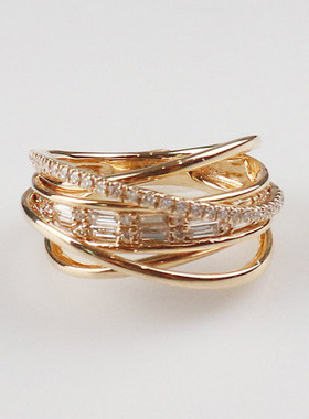 中古日本进口商品几何戒指