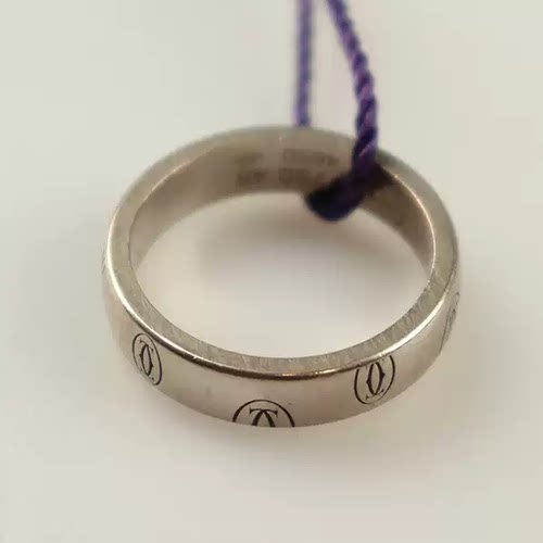 「9.0新」Cartier(卡地亚)HAPPY BIRTHDAY 白金戒指750白金48号 - 图0