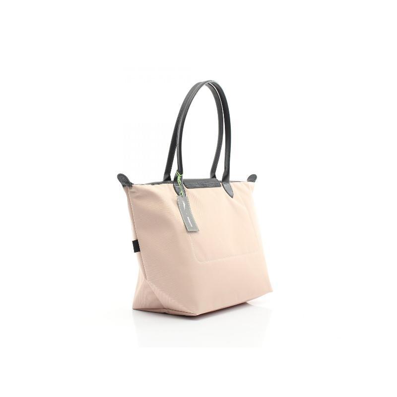 中古Longchamp珑骧女包S级99新Le Pliage帆布托特包粉色BRANDOFF - 图0