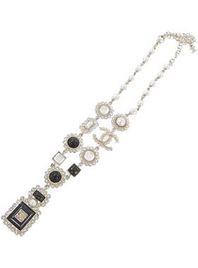 中古二奢CHANEL香奈儿A级95新AB7211 Necklace项链水钻/人造珍珠