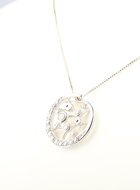 日本进口星星月牙群镶钻石项链