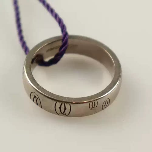 「9.0新」Cartier(卡地亚)HAPPY BIRTHDAY 白金戒指750白金48号 - 图1
