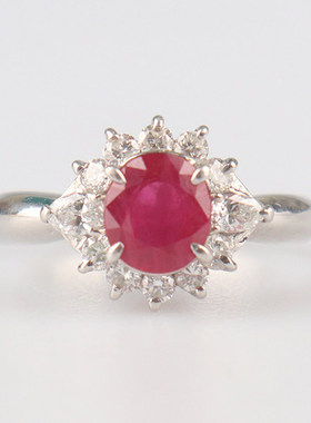 BRANDOFF椭圆形红宝石钻石戒指