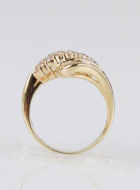 中古「95新」群镶钻石戒指