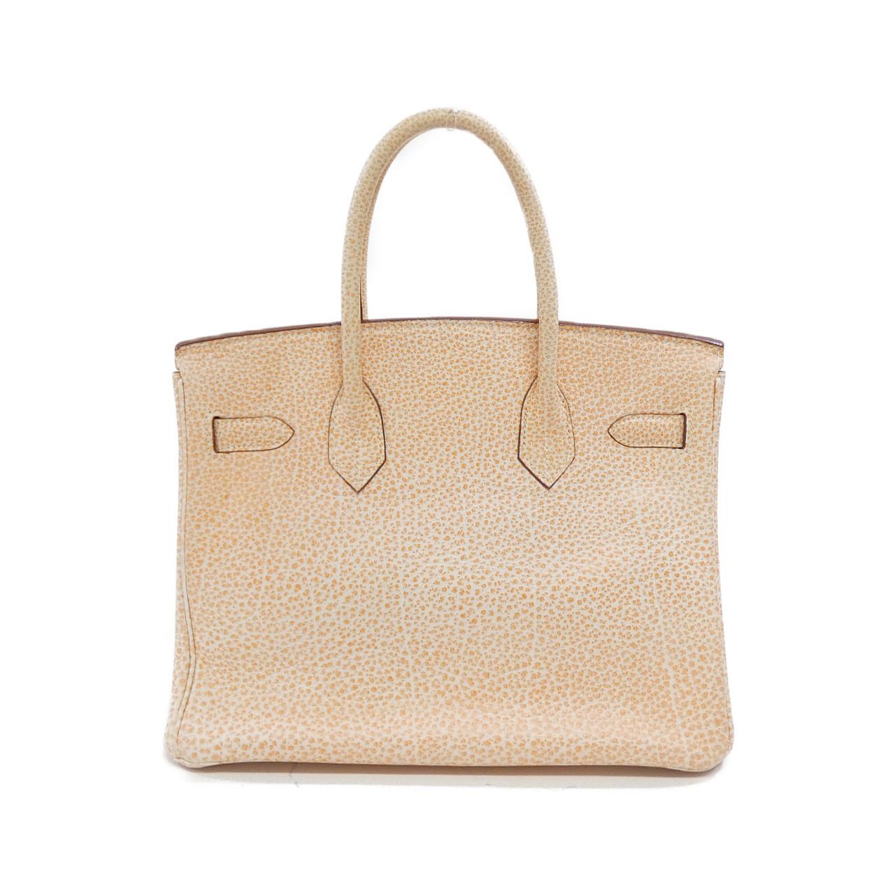 中古Hermes爱马仕女包A级95新birkin30铂金包橙色手提包BRANDOFF