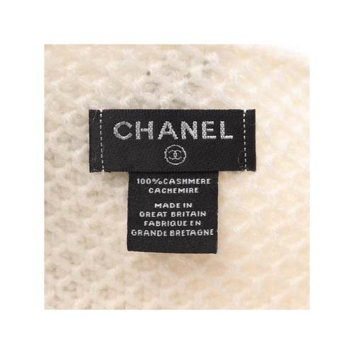 中古Chanel香奈儿女A级95新Chanel香奈儿温柔羊毛围巾丝巾浅褐色 - 图0