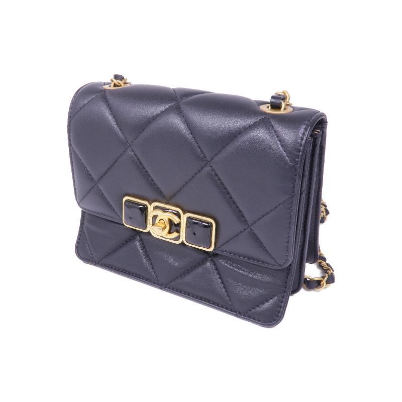 中古Chanel香奈儿女包A级95新Shoulder bag肩包羊皮斜挎包黑色HK - 图1