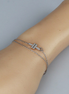 TIFFANY(蒂芙尼)T镶钻双链手链