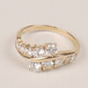 Double intertwined vintage diamond ring K18 yellow gold