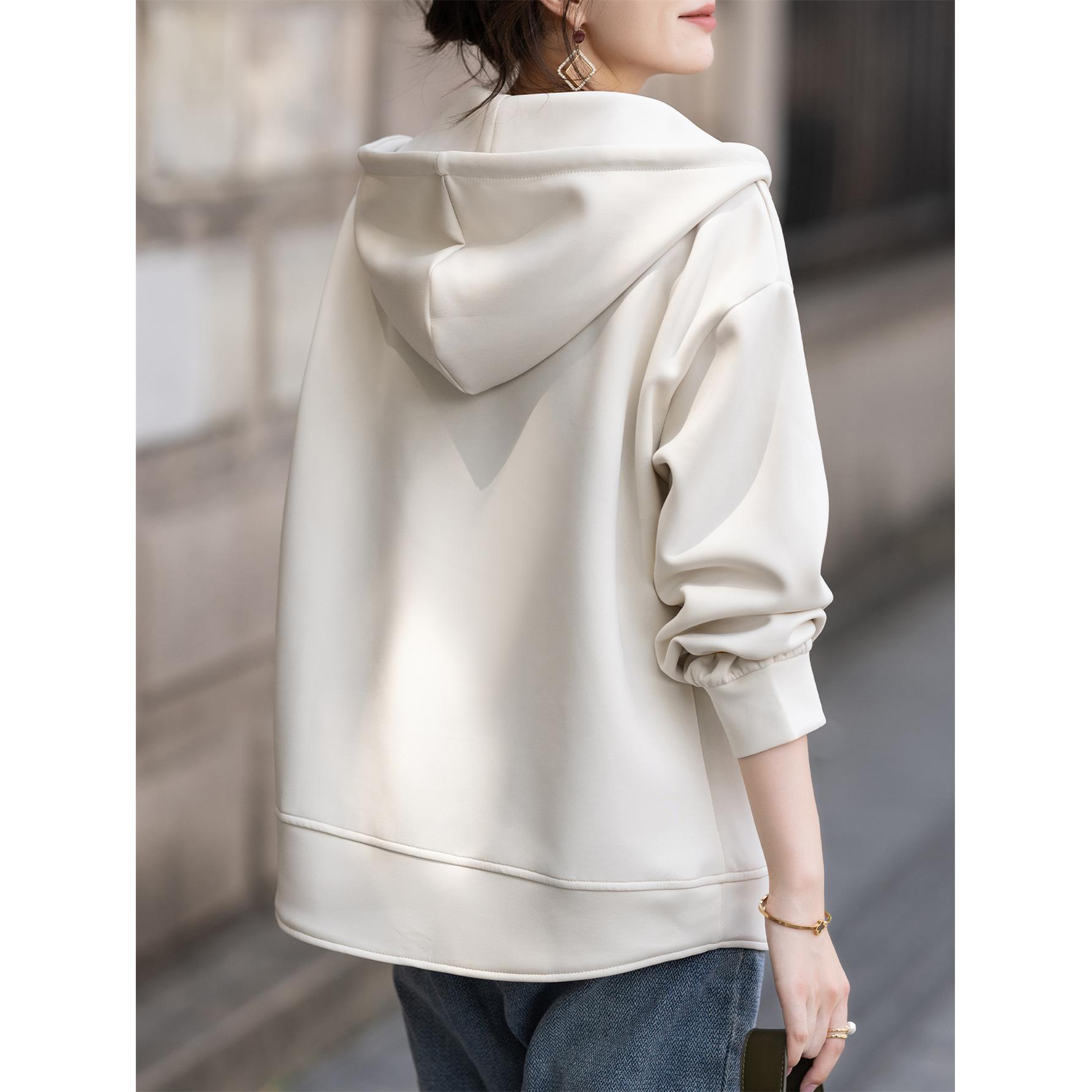 JOYIASS大码女装胖mm2025秋季新款爆款半拉炼宽松时尚长袖卫衣女 - 图0