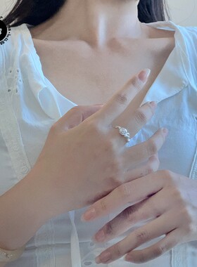 S999足银灵蛇玫瑰戒指女小众设计