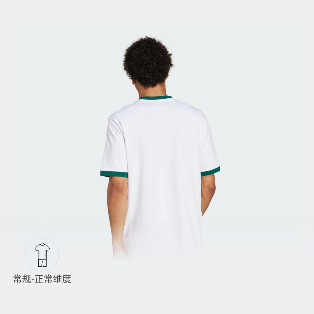 复古纯棉撞色圆领短袖T恤男夏季adidas Originals阿迪达斯三叶草 - 图0