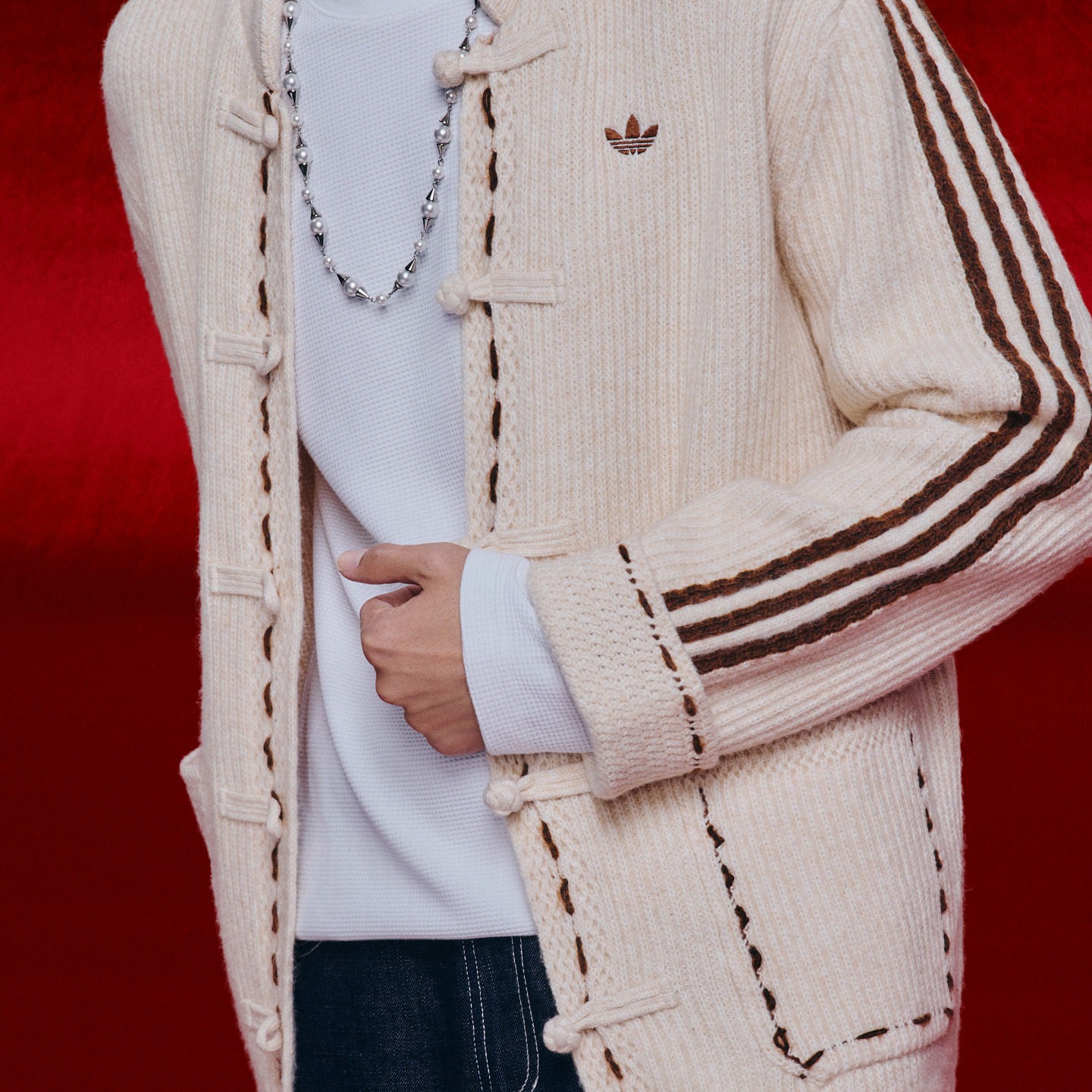 明星同款新年款新中式针织开衫外套男女秋冬adidas阿迪达斯三叶草,淘宝优惠券,粉丝福利购,淘宝优惠卷