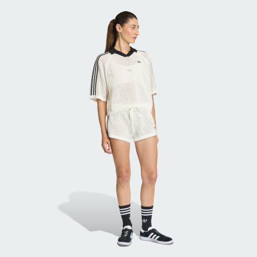 经典简约舒适针织运动短裤女adidas Originals阿迪达斯三叶草 - 图1