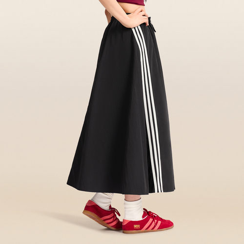 休闲百搭三条纹宽松运动半身长裙女adidas阿迪达斯三叶草官方 - 图0