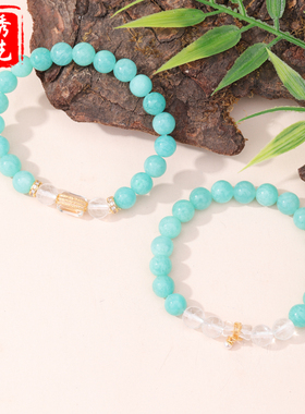 天然天河石四叶草小蛮腰手串小众