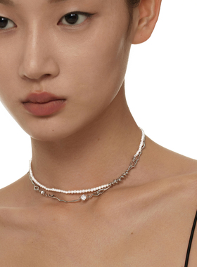 双层叠戴珍珠镶钻BOONEE