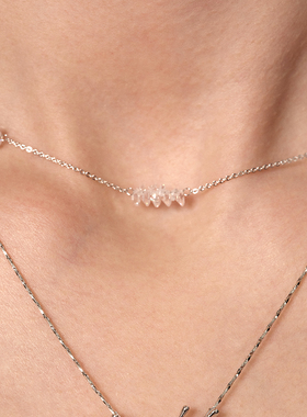 BOONEE幻影系列闪锆拼接多坠短项链轻奢小众设计感颈链2025年新款