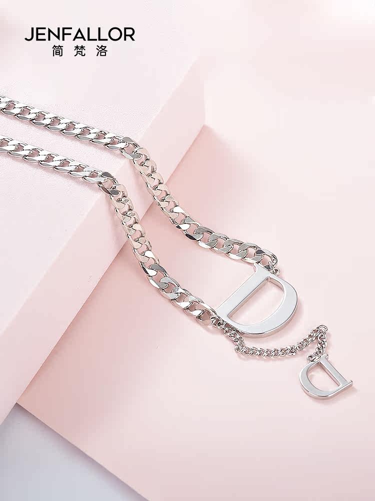 简梵洛小众设计2021新款字母锁骨链 简梵洛项链