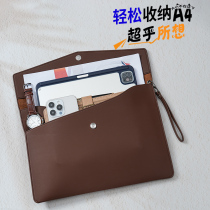 A4 Cortical Paper Bag Work Conference Kit File Bag Folder Thickened Handbag Portable Large Capacity Fixed Print Logo Business Office Contract Bill Containing Briefcase briefcase File Package