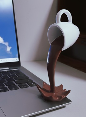 【打翻的卡布奇诺】创意咖啡杯立体摆件桌面装饰品创意恶搞摆件