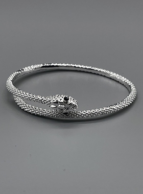 无聊了戴一个银色小蛇！