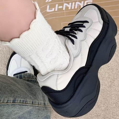 李宁蜜糖休闲鞋女2024新款复古老爹鞋厚底增高 合集3号库 - 图1