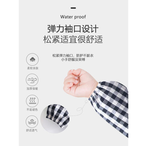 宝宝罩衣纯棉薄款防水防脏反穿衣男女儿童长袖卡通饭兜幼儿园围兜 - 图3