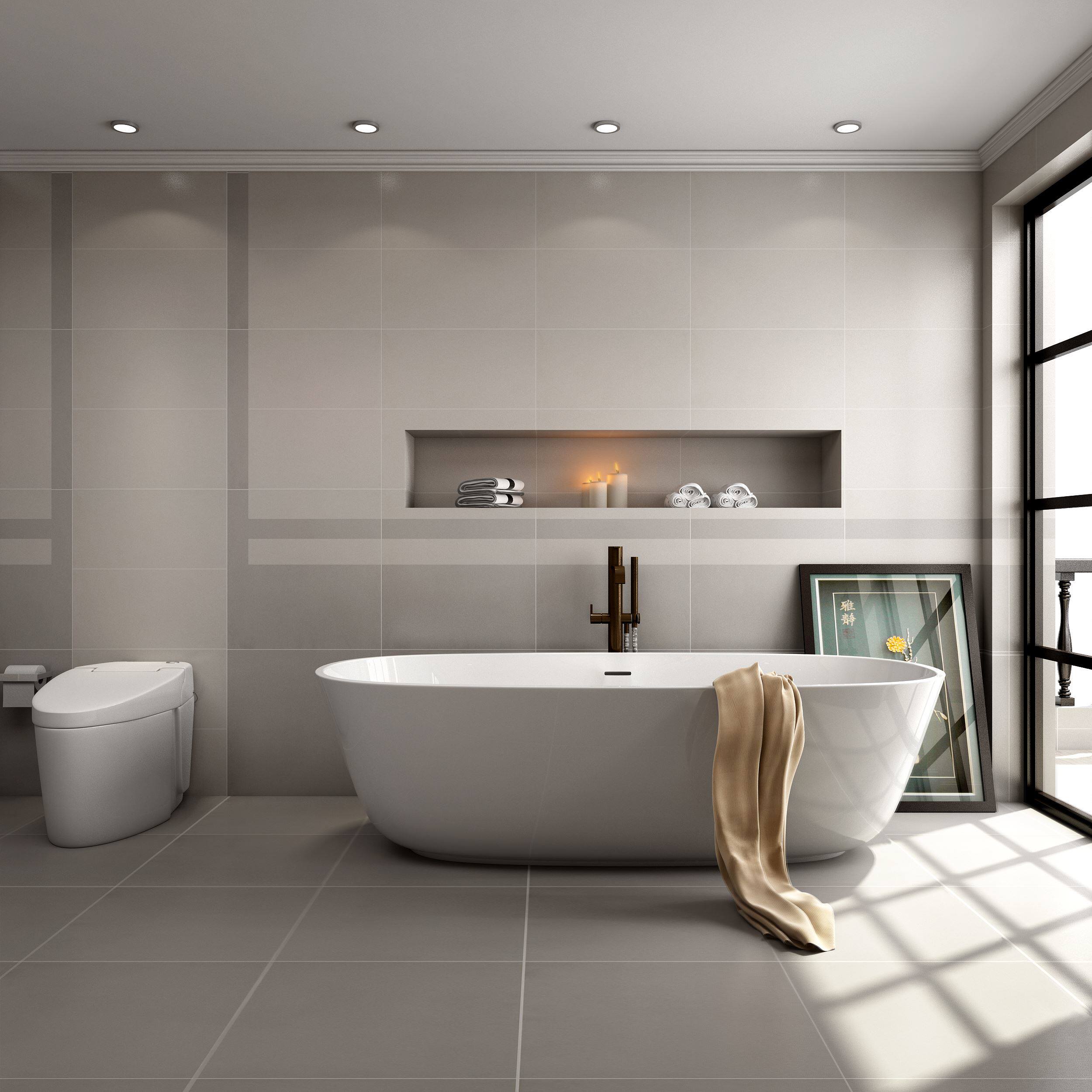 简约现代灰色仿古砖 浴室卫生间瓷砖防滑地砖阳台墙砖客厅通体砖