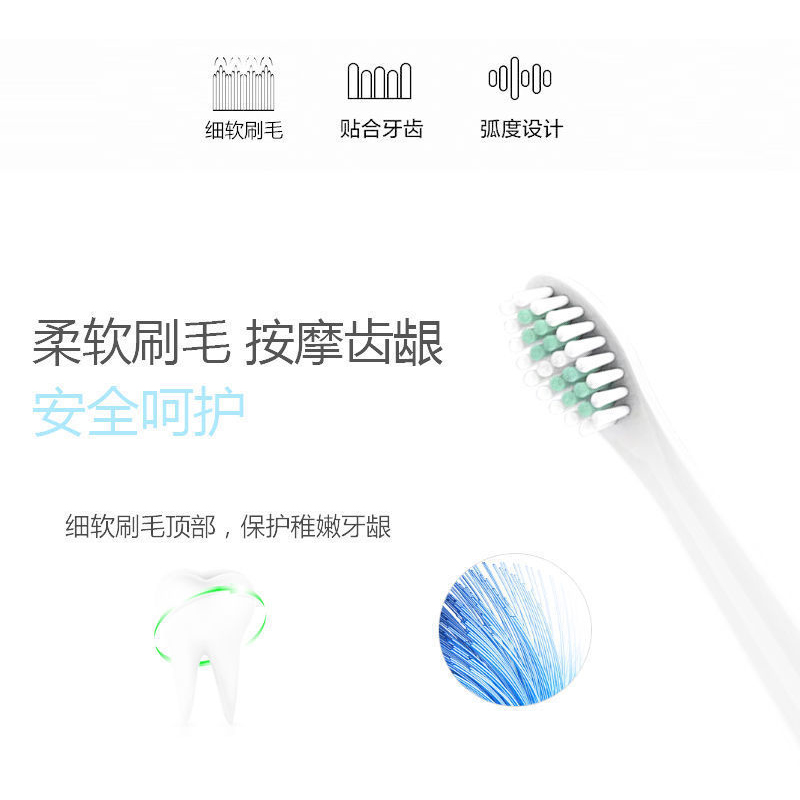 适用booui铂锐/铂瑞/博瑞BR-Z2/Z3/A1/E1替换电动牙刷头软毛 - 图2