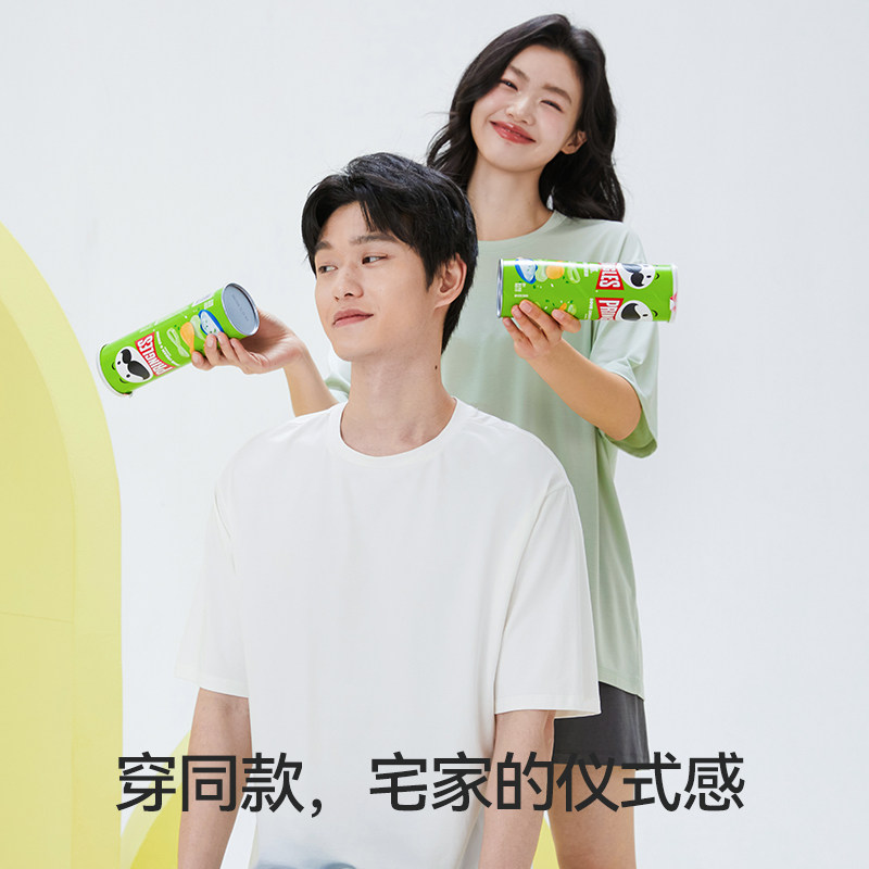 内茵夏季带胸垫短袖可外穿冰丝睡衣 内茵睡衣/家居服套装