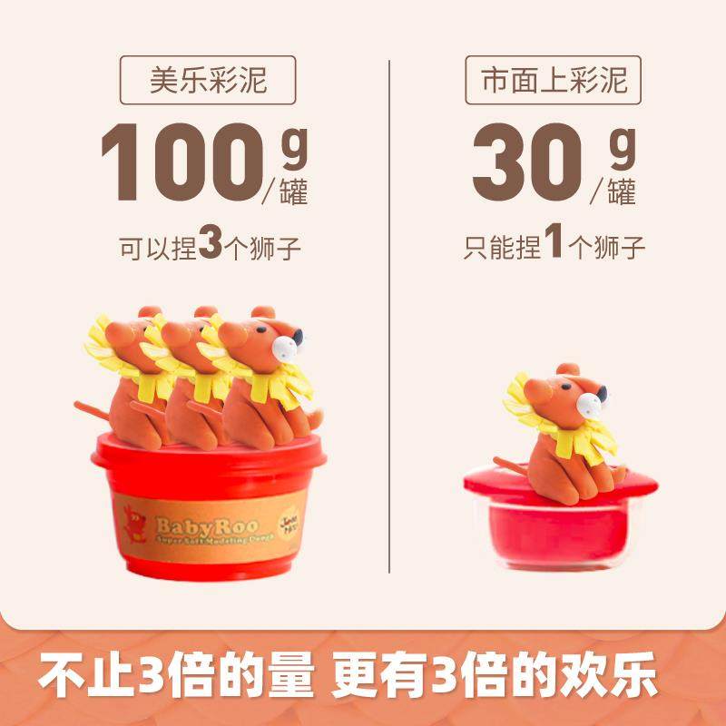 美乐粘童年面粉彩泥儿童橡皮泥无毒幼儿园专用超轻无味级宝宝黏土,淘宝优惠券,粉丝福利购,淘宝优惠卷