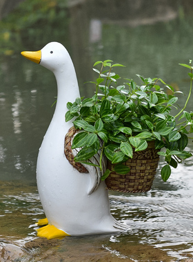 可爱风鸭子阳台庭院户外造景花盆