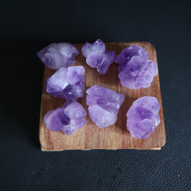 天然紫水晶花牙簇原矿小摆件家居装饰品首饰消磁鱼缸石流行礼品-图3