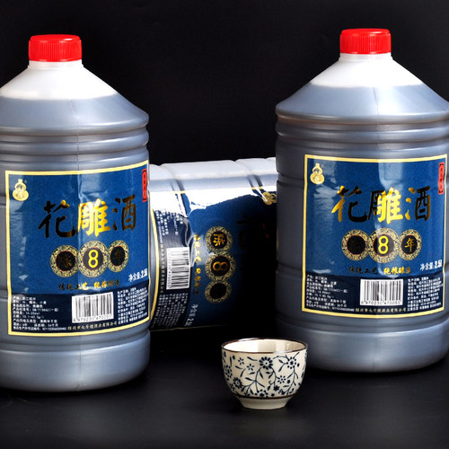 七斤嫂 绍兴产黄酒绍兴八年花雕酒加饭料酒2.5L 坛装分装壶 5斤桶 - 图2