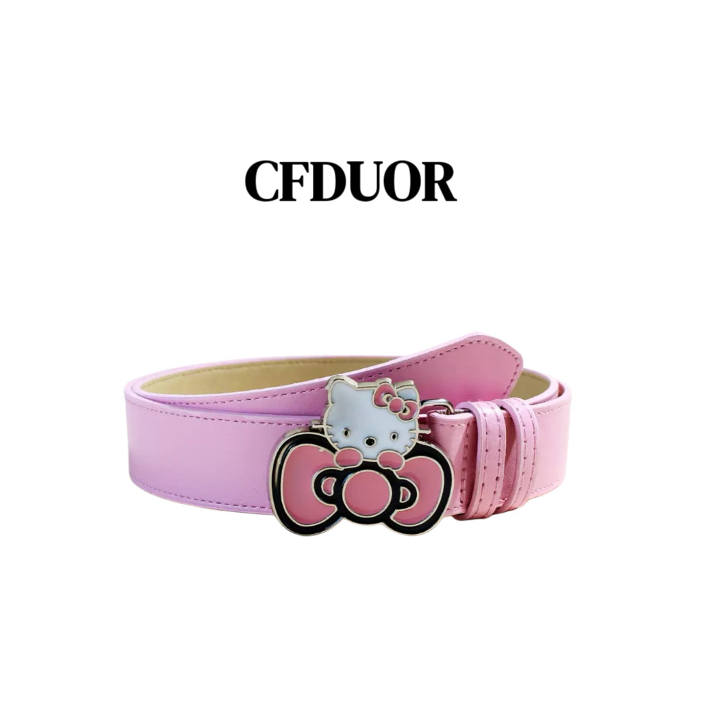 多巴胺卡通腰带女ins风kt猫可爱猫咪扣皮带牛仔裤装饰百搭连衣裙