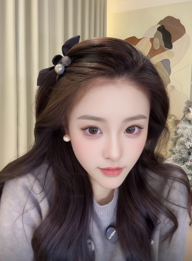 韩系公主头兔耳朵蝴蝶结小抓夹女精致刘海夹精灵耳侧边夹百搭发卡